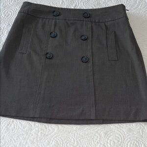 Sandro Charcoal Double-Breasted Mini Skirt. Size 8. Front Pockets.